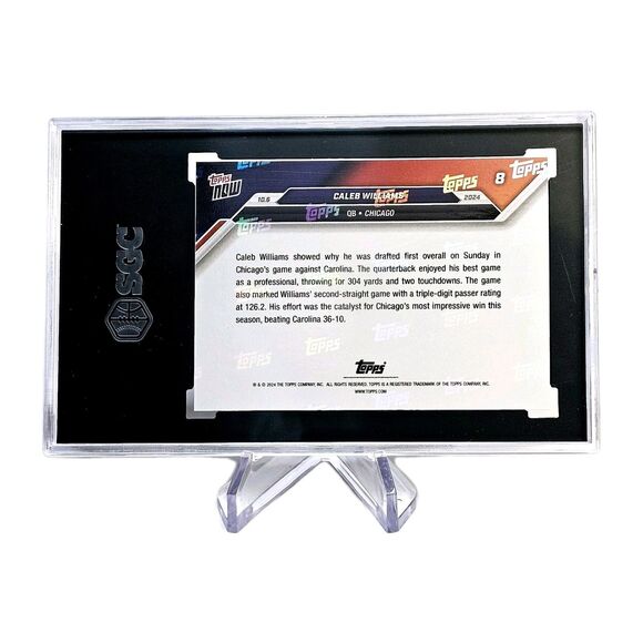 CALEB WILLIAMS TOPPS NOW 2024 RC GEM MINT 10 Squad Point Leader BEARS #8 - Picture 3 of 4